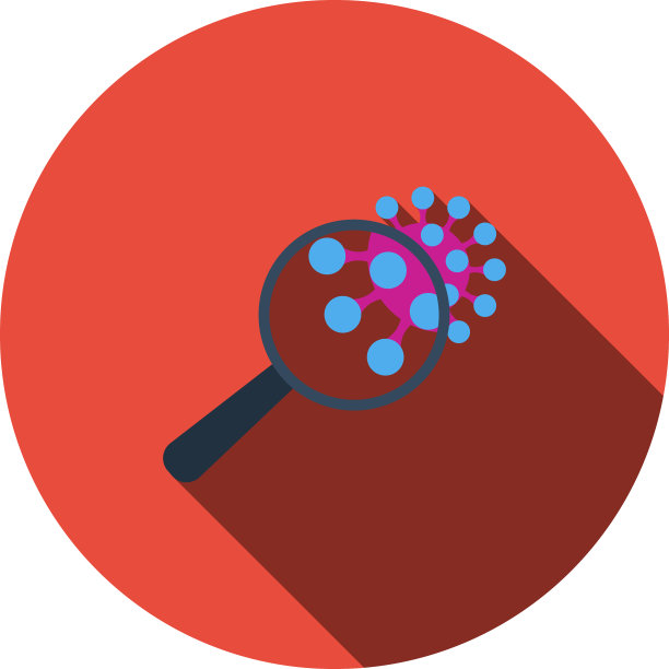 放大冠状病毒分子图标图片下载