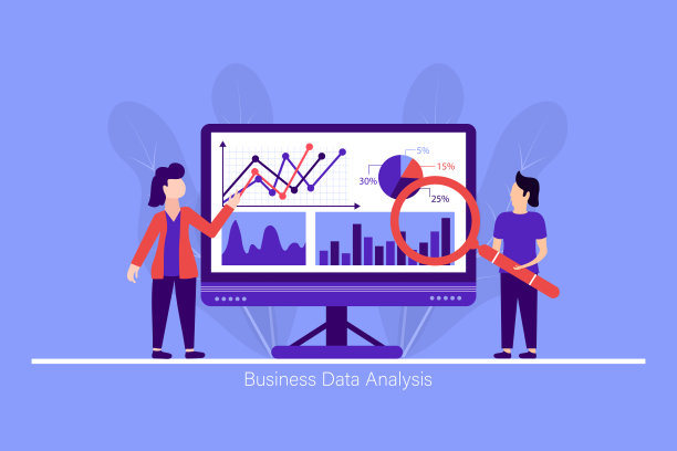 在电脑屏幕前用放大镜分析数据图片下载