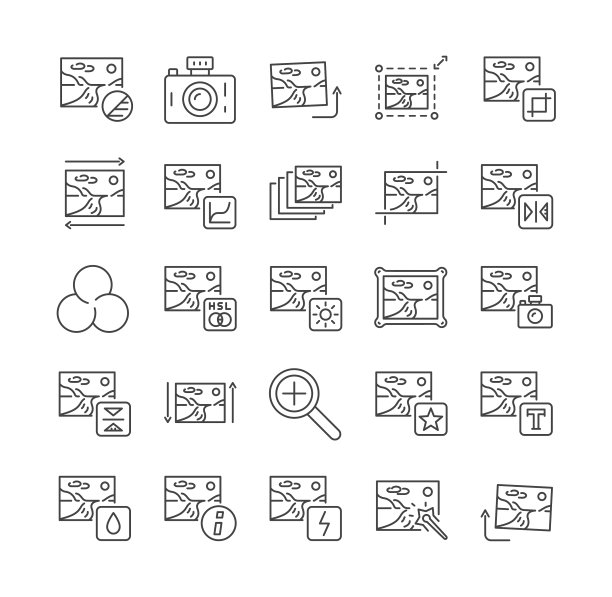 简单的图像编辑线图标图片下载