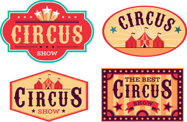 象征马戏团乐趣嘉年华节日复古纸图片下载