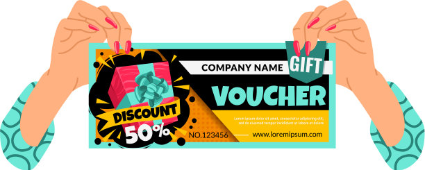礼券女士手牵手促销图片下载