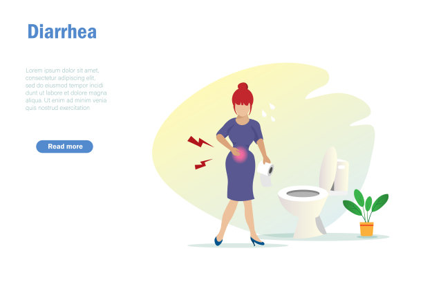 生病的妇女腹泻，肚子痛，在厕所拿着卫生纸。图片下载