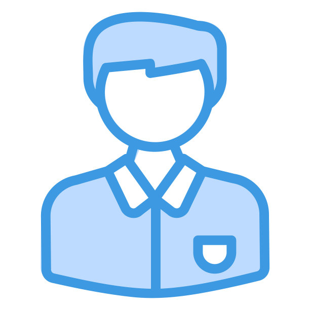 男学生图标在蓝色风格的任何项目图片下载