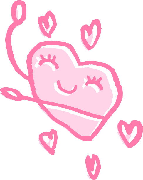 流行可爱开朗的心人涂鸦画图片下载