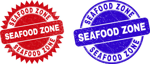 海鲜区圆形和莲座密封与脏污图片下载