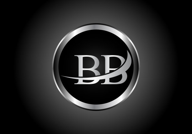 银色字母bb金属组合字母标志图片下载