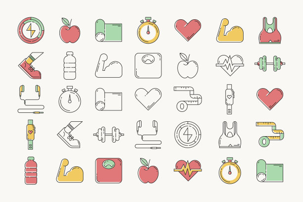 健身设计元素集图片下载