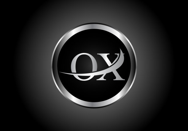 银字母牛金属组合字母标志图片下载