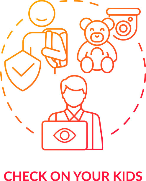 检查你孩子的红色概念图标图片下载