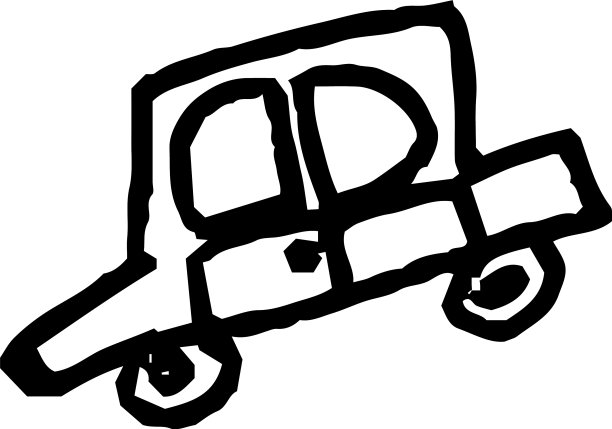 单色可爱的汽车涂鸦画了一个孩子图片下载