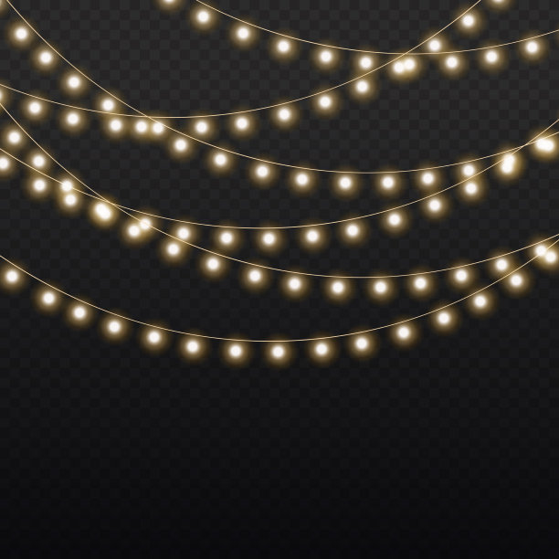 圣诞金光花环led霓虹灯图片下载