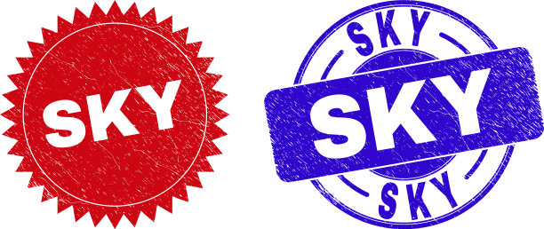 天空圆形和玫瑰形密封与橡胶风格图片下载