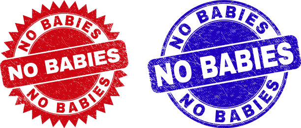 没有婴儿圆形和玫瑰形印章印章图片下载