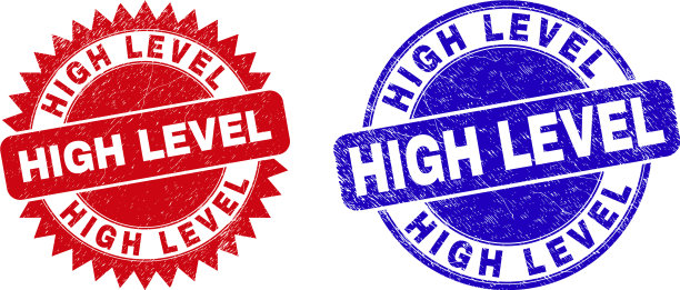 高级圆形和玫瑰形邮票印章图片下载