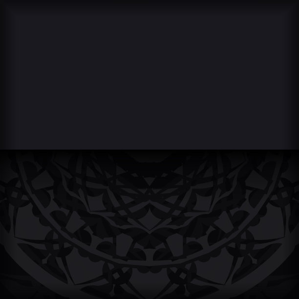 Vector准备您的邀请卡与您的文本和豪华装饰的地方。准备印刷的明信片设计在黑色与希腊图案图片下载