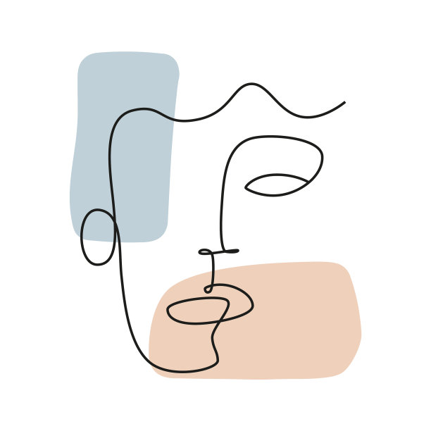 抽象人脸连续线条绘制图片下载