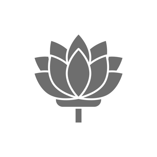 莲花印度花灰色图标孤立在白色图片下载