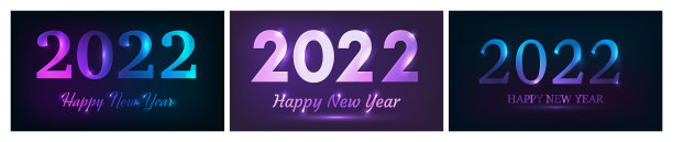 2022年新年快乐霓虹灯背景图片下载