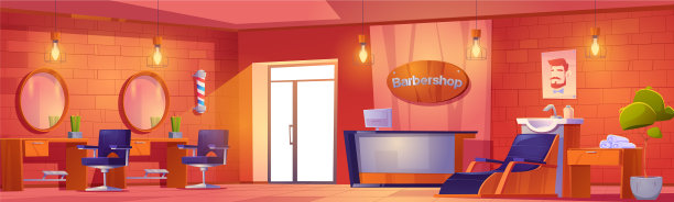 理发店，室内美容院或男性工作室图片下载