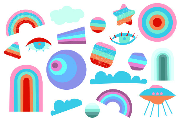 幻想设定彩虹元素伟大的设计为任何图片下载