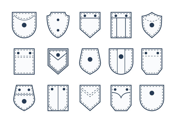 口袋为衬衫、t恤、裤子和牛仔裤的图标图片下载