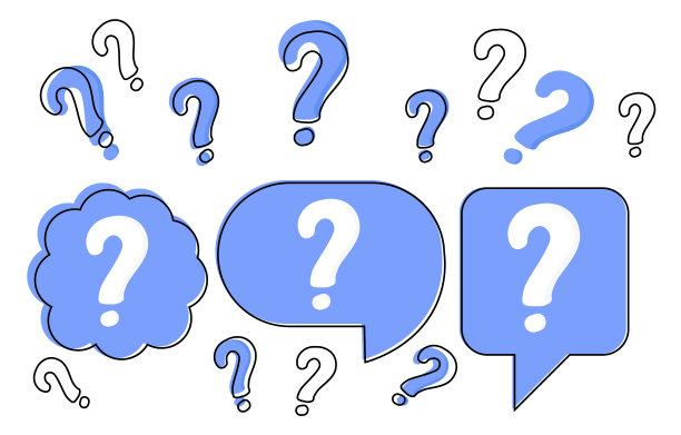 在白色上设置手绘的涂鸦问号图片下载