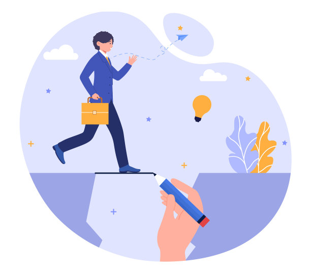 年轻的男性角色正在获得业务支持图片下载