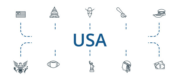 美国图标集包含可编辑的图标美国主题图片下载
