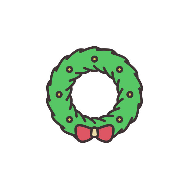 圣诞花环概念创意色彩图片下载