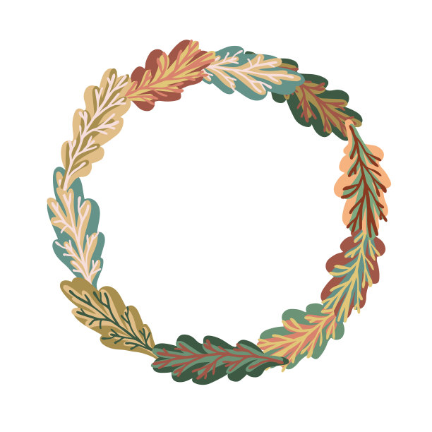 孤立设计植物可爱花环图片下载