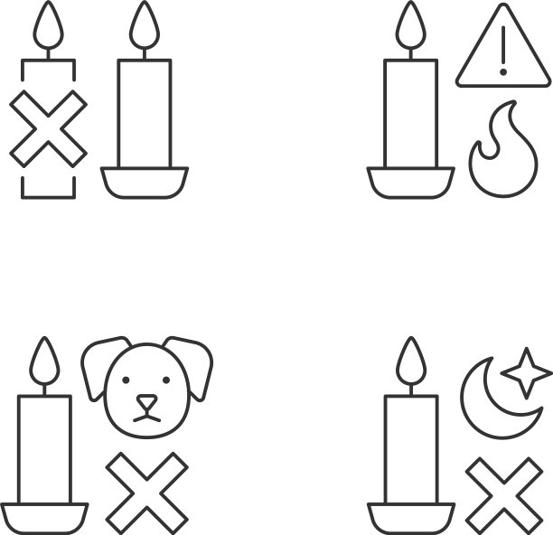 消防安全警示标签线性手动标签图片下载