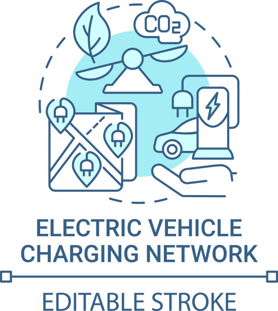 电动汽车充电网蓝色概念图片下载