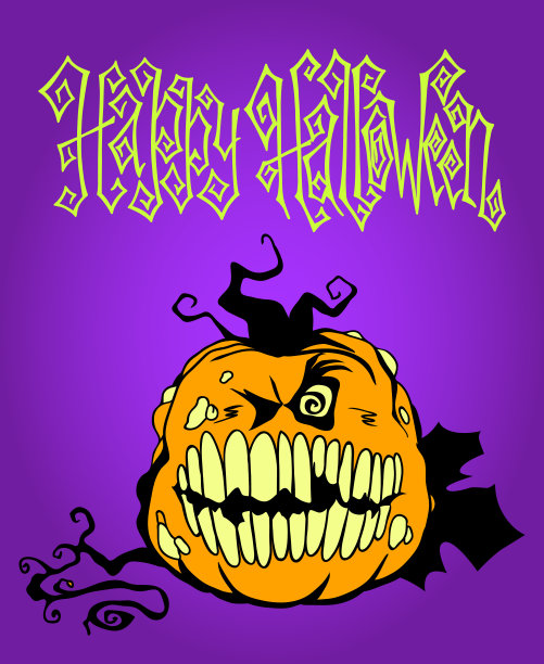 手绘万圣节庆祝贺卡图片下载