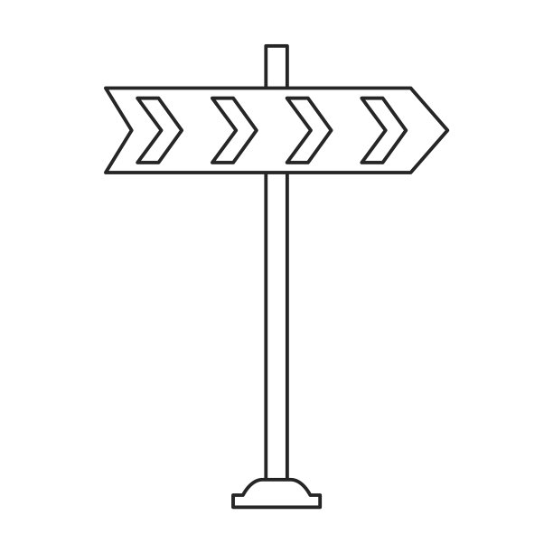 街道箭头图标轮廓图标图片下载