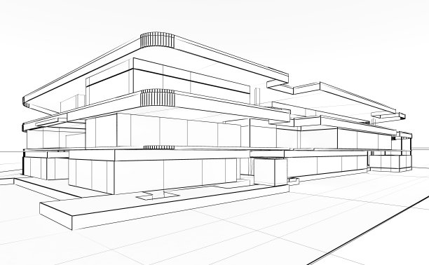线框图像建筑结构，建筑结构线条图片下载
