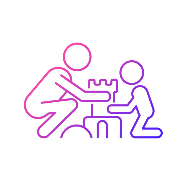 沙堡渐变线性矢量图标图片下载