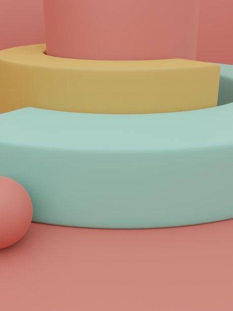 3D渲染多颜色工作室拍摄产品展示背景彩虹拼图块周年庆，庆祝或派对活动。紫色，黄色，粉红色和蓝绿色。图片下载