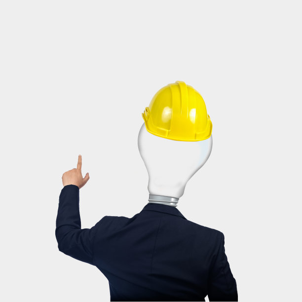 背景是灯泡而不是商人的头。图片下载