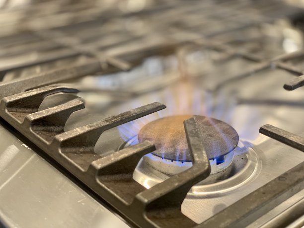 丙烷炉气火焰蓝黄厨房关钢静图片下载