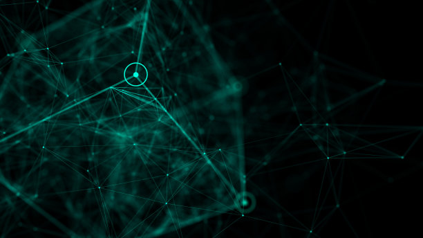 技术区块链网络连接。大数据可视化。网络安全背景。立方体，由块组成。3 d渲染。图片下载