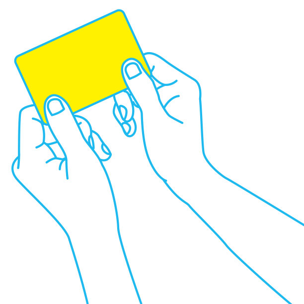 线条画的两只手收到一张卡片图片下载