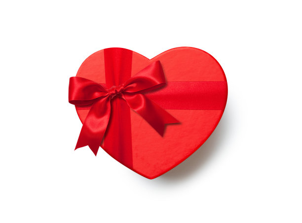 带丝带的心形盒子图片下载