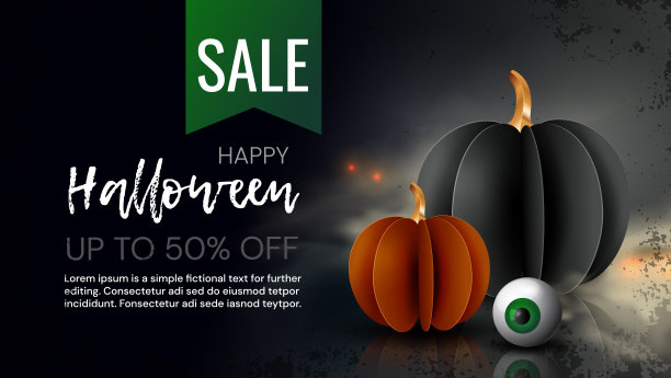 万圣节。出售横幅图片下载