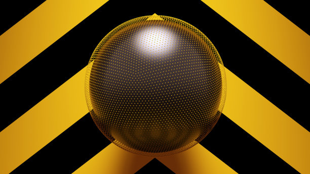 黄色黑色大球体与小球体黄色黑色雪佛龙背景图片下载