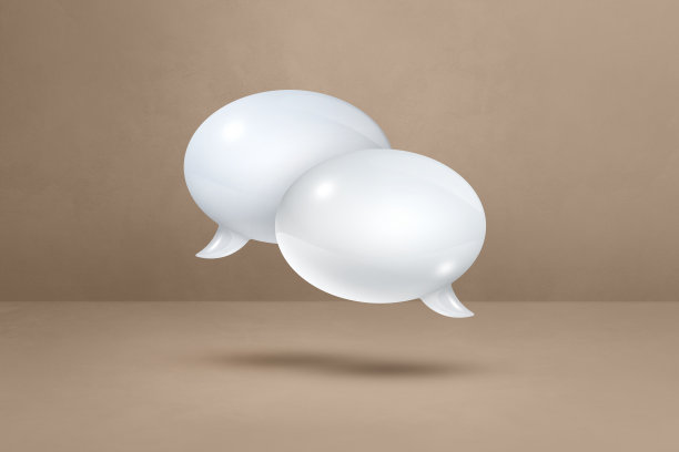 米色背景上的白色语音气泡图片下载