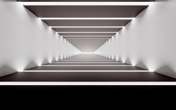 抽象隧道，现代背景。3 d渲染图图片下载