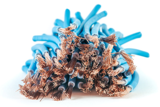 铜线电缆废料特写白色图片下载