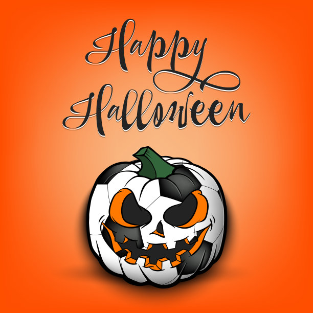 万圣节快乐。南瓜足球图片下载