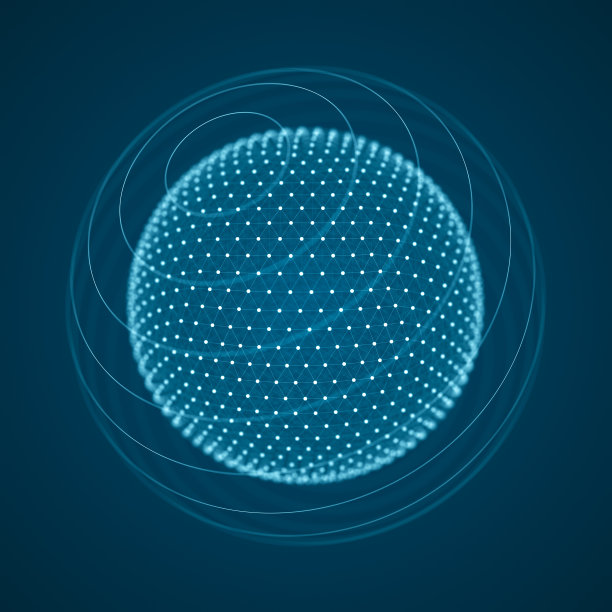 粒子和线条的未来球体。网络连接大数据。抽象的技术背景。3 d渲染。图片下载