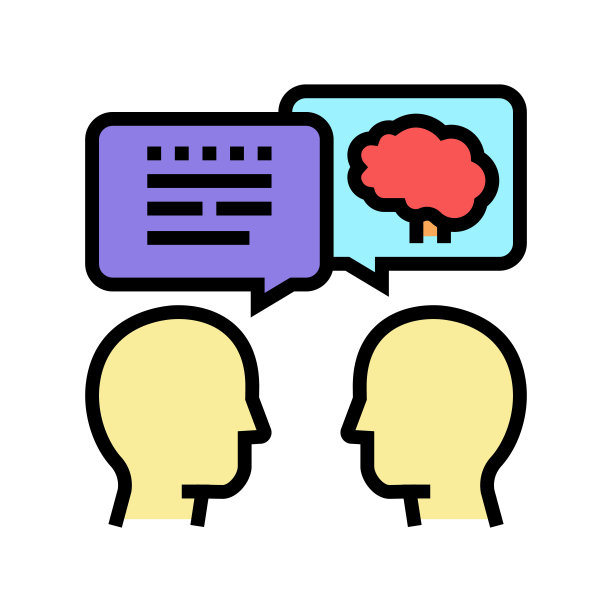 智能说话颜色图标矢量插图图片下载